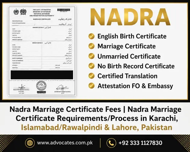 Computerised NADRA Nikah Nama and NADRA Marriage Certificate in Pakistan
