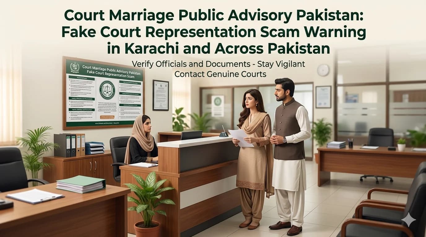 Court Marriage Public Advisory Pakistan Fake Court Representation Scam Warning